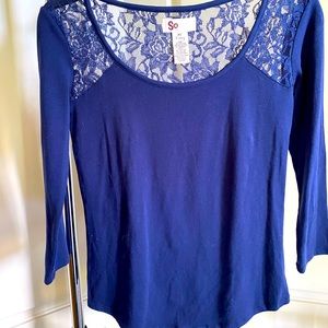 Navy Blue 3/4 Sleeve Top